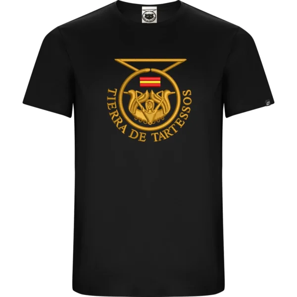 Camiseta unisex negro dorado maga corta