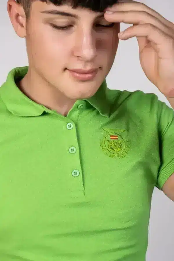 Polo unisex verde manzana manga corta