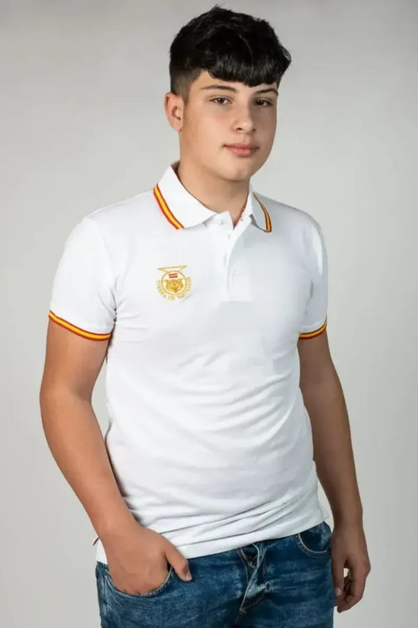 Polo unisex español Blanco manga corta