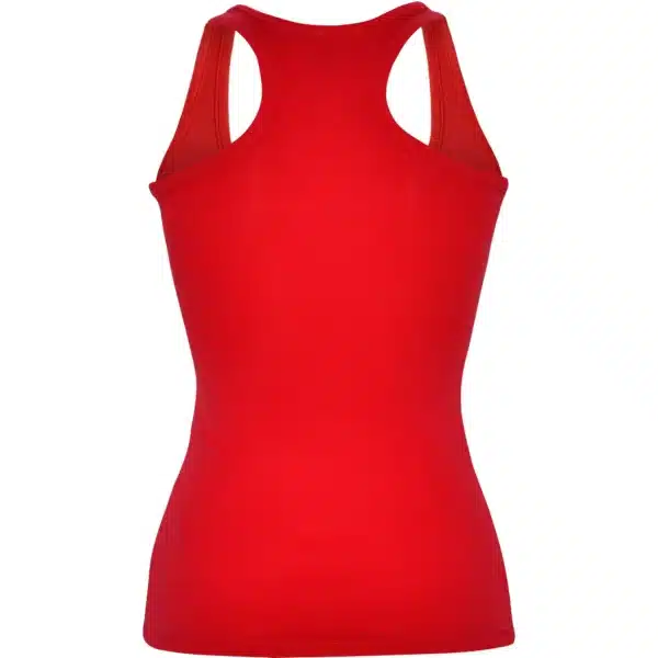 Camiseta tirantes para mujer Tartessos roja espalda