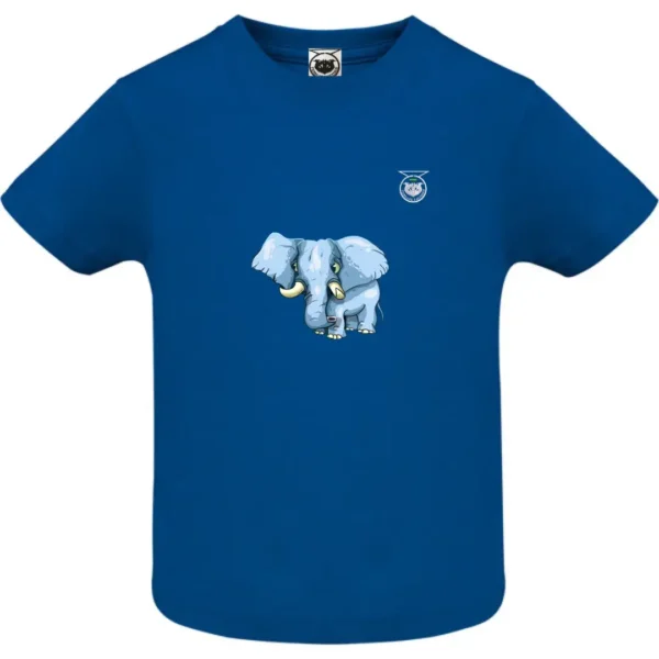 Camiseta azul unisex infantil elefante