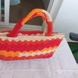 Bolso tote ganchillo mujer arcoiris