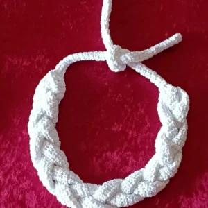Collar trenzado ganchillo algodon