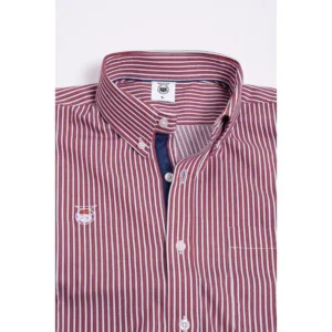 Camisa hombre rayas rubí