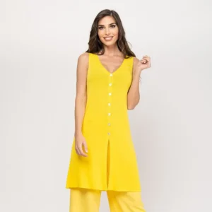 Chaleco abotonado sisa amarillo