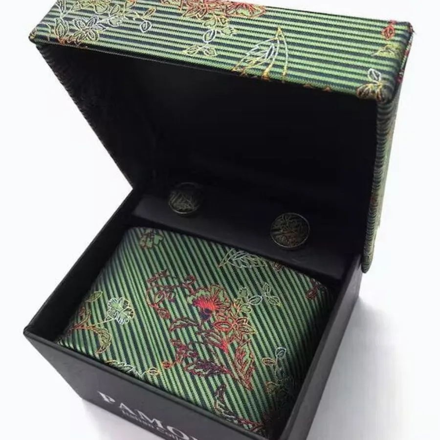 Conjunto corbata pañuelo y gemelos - Imagen 2