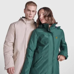 Parka Entallada Mujer Impermeable Capucha y Cremallera