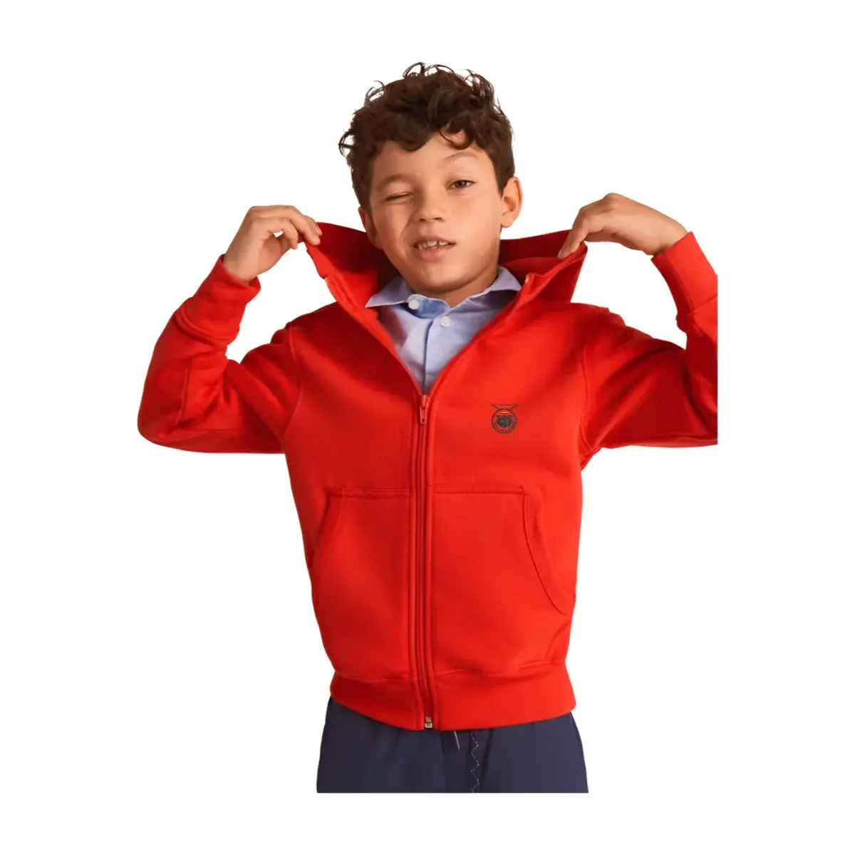 Sudadera niño capucha y cremallera
