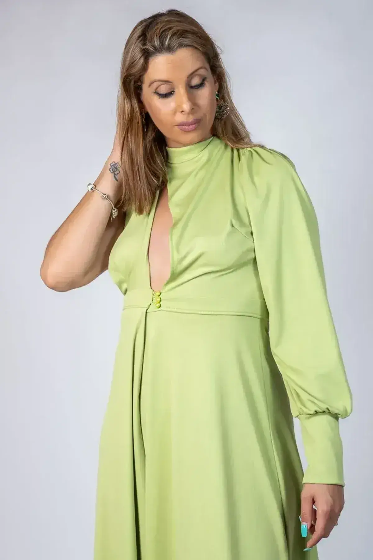 Vestido punto hombro descubierto - Imagen 5